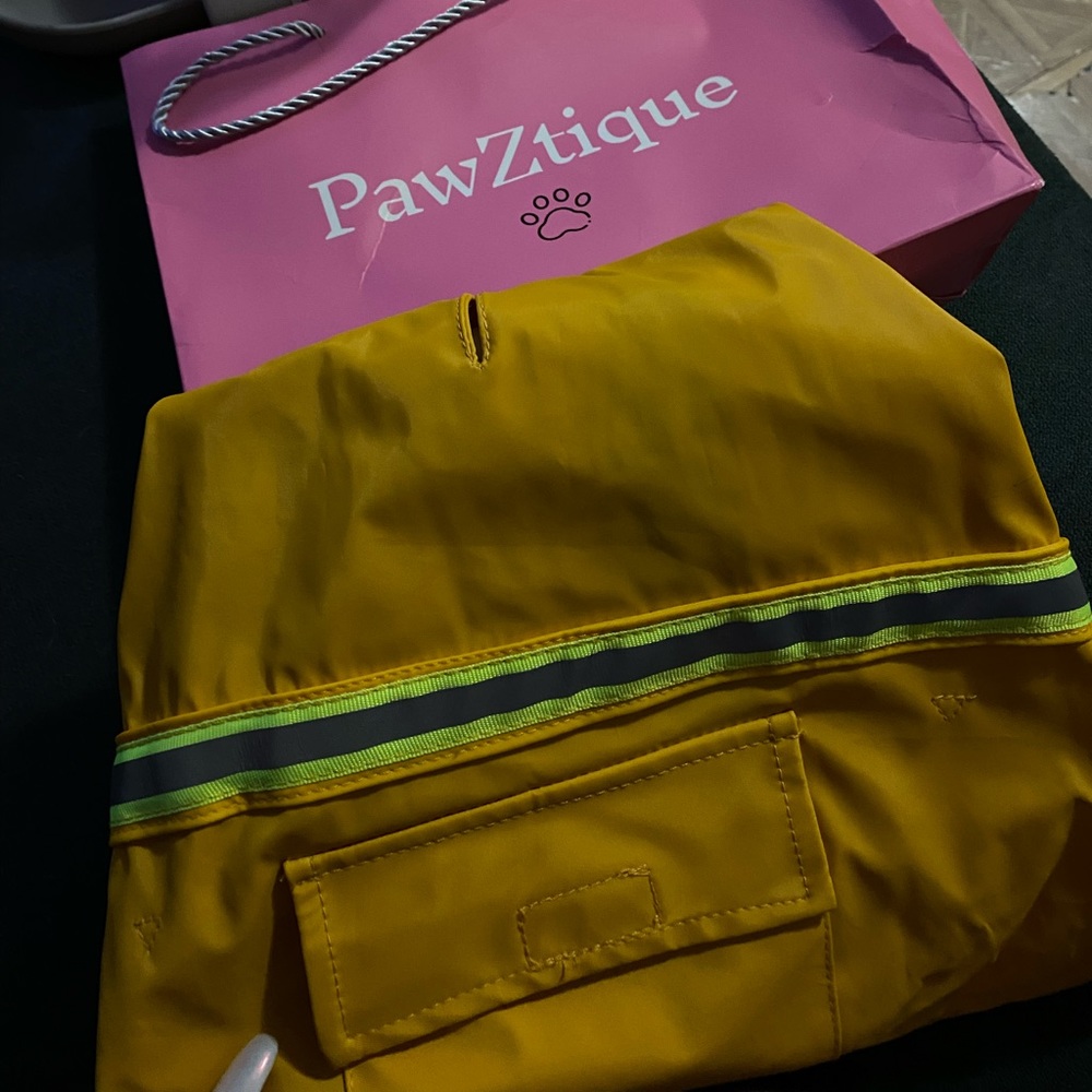 Pawztique dog yellow raincoat